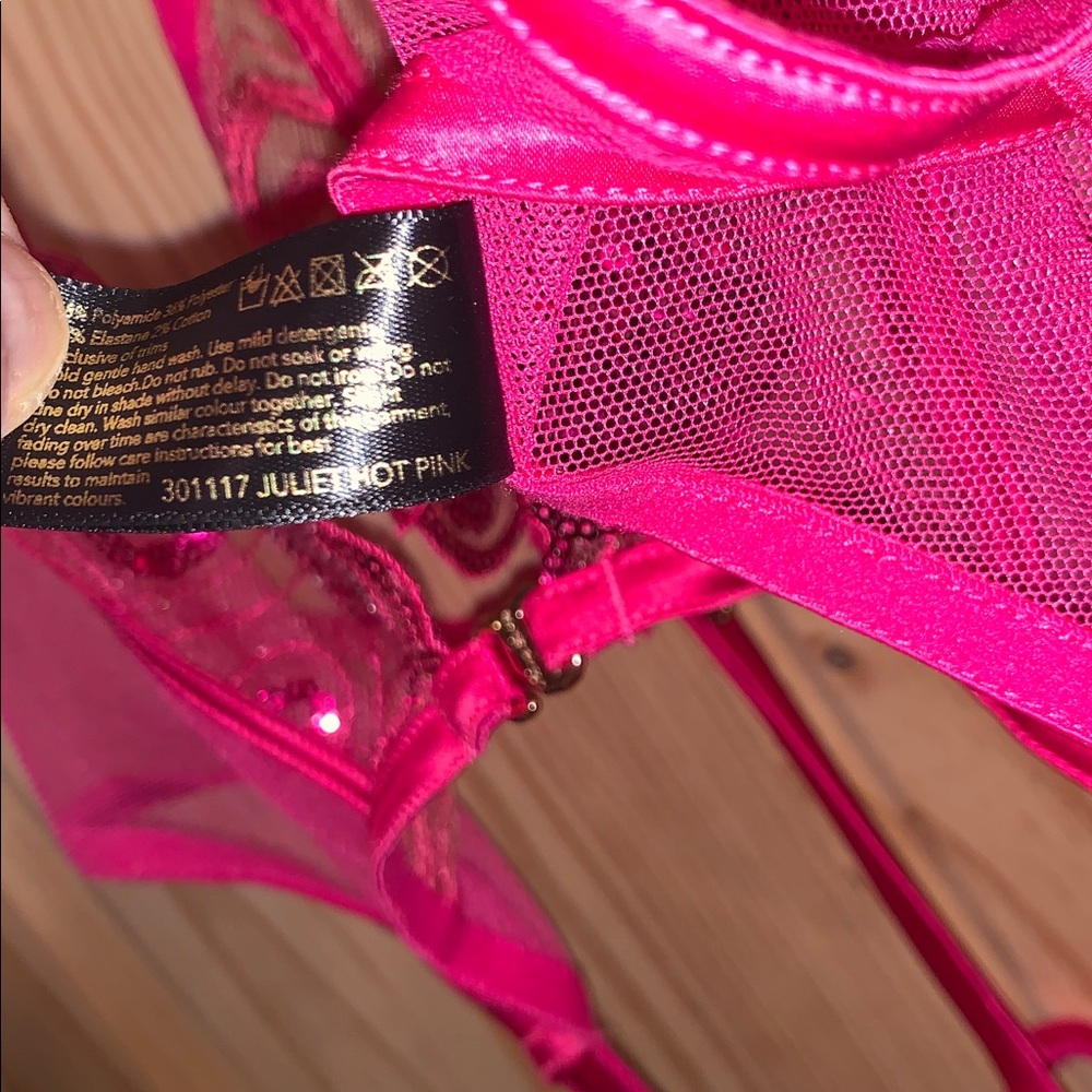 Honey Birdette Juliet Pink Sheer Playsuit Size XL - Picture 5 of 6